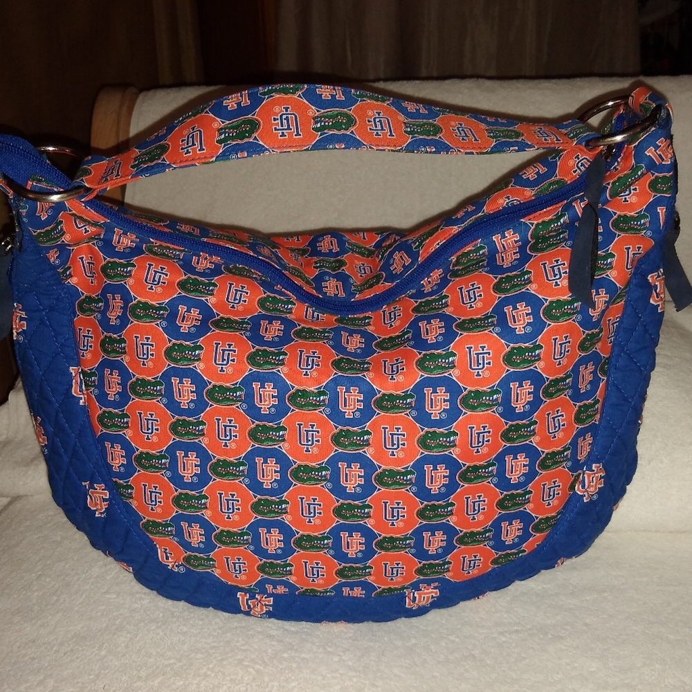 University Team Quilted Shoulder Bag - Orange & Blue